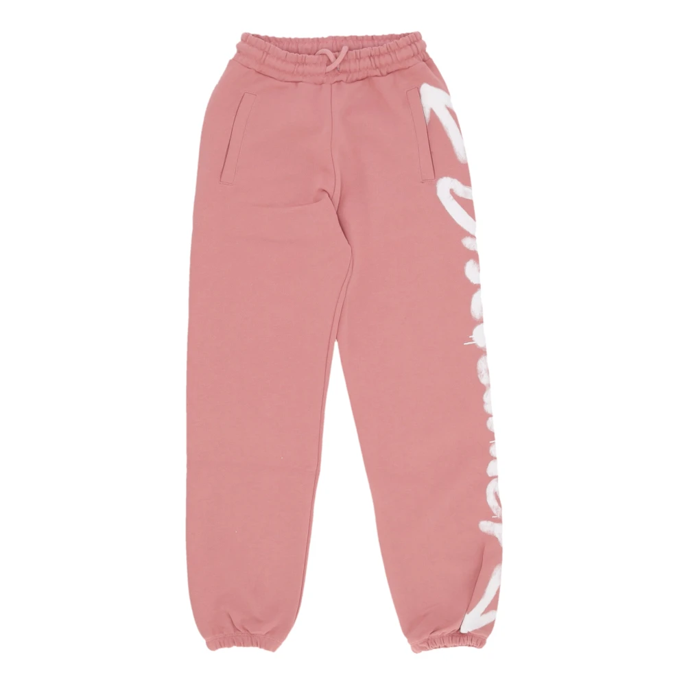 Disclaimer Lichte Pak Broek Roze Wit Elastisch Logo Pink Dames