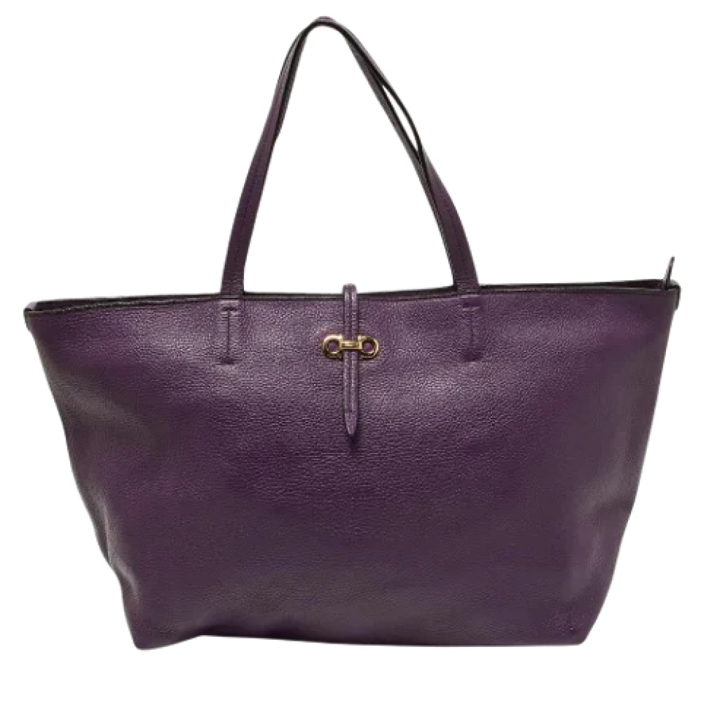 Salvatore Ferragamo Pre-owned Leather totes Purple Dames