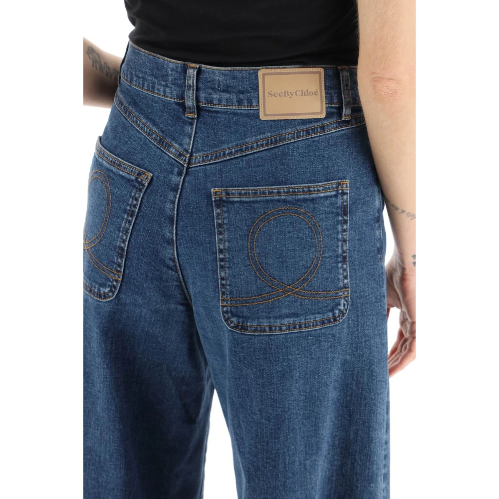 See by Chloé Cropped Jeans Blue Dames