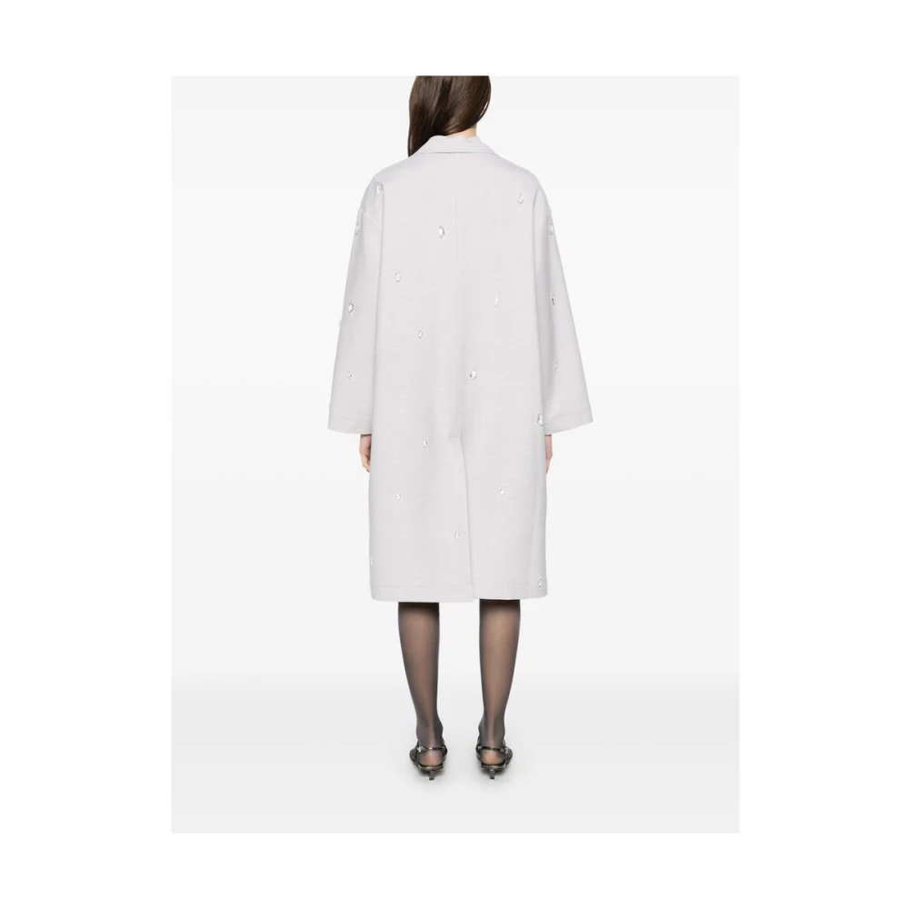 Fabiana Filippi Lichtgrijze Jas met Knoopsluiting Gray Dames