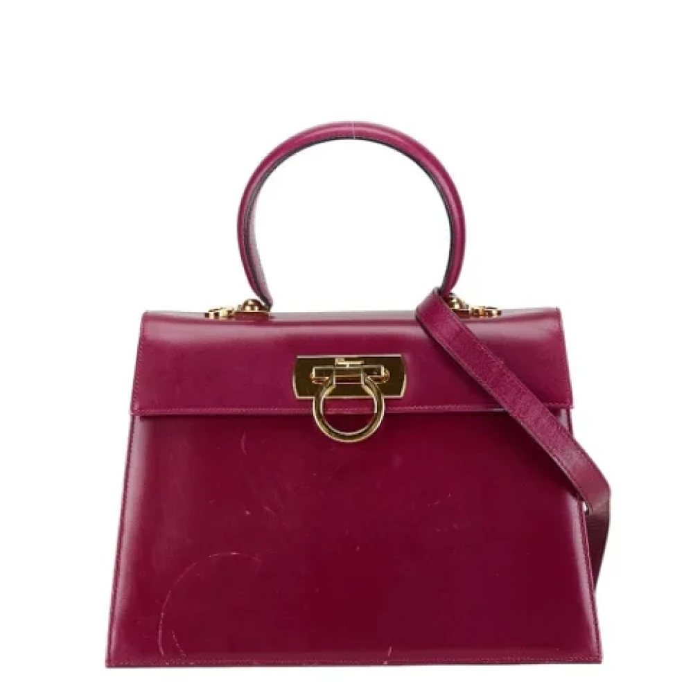 Salvatore Ferragamo Pre-owned Leather handbags Purple Dames