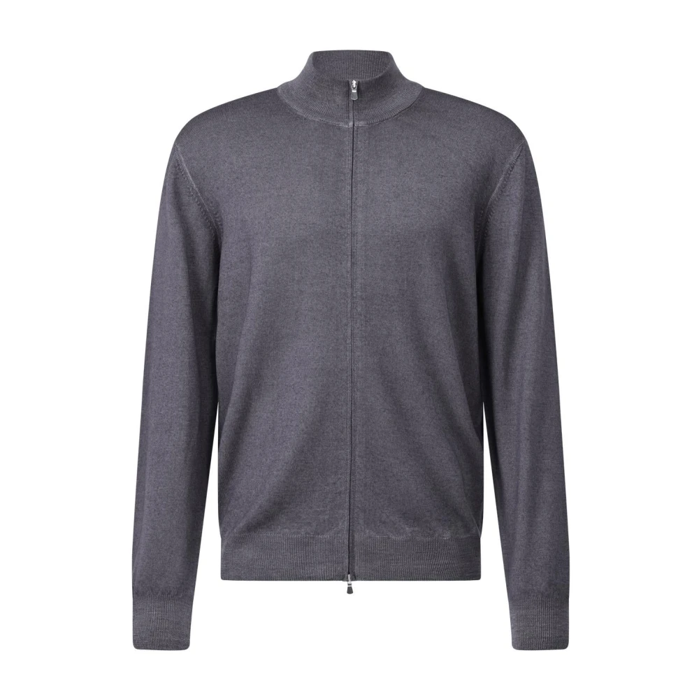 Gran Sasso Wollen Vest met Rits Blue Heren