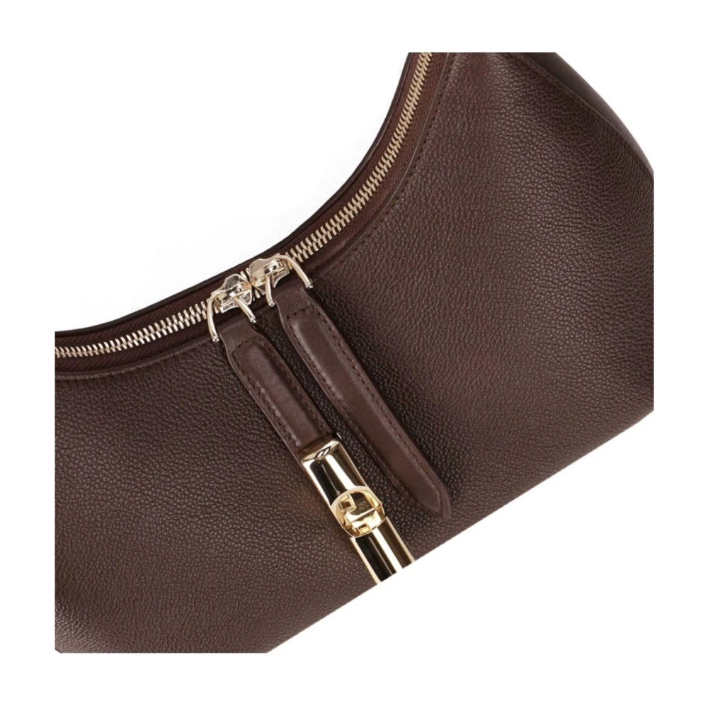Furla Chocoladebruine Crossbody Tas met Cilinderlogo Brown Dames