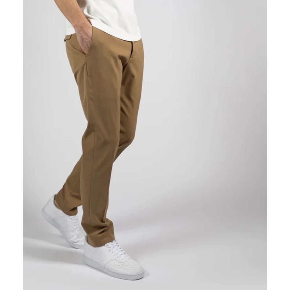 Nine In The Morning Slim Fit Chino Broek met Elastische Taille Brown Heren