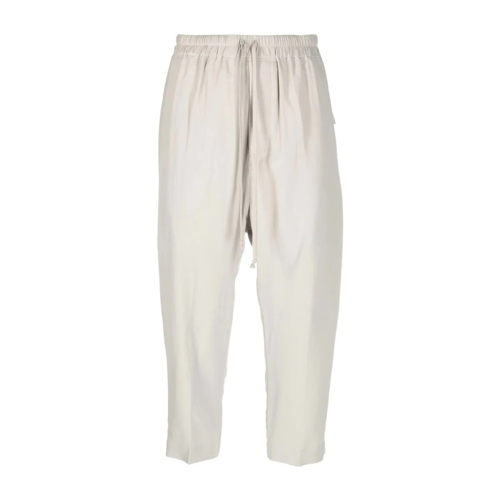 Rick Owens Beige Trekkoord Cropped Casual Broek Beige Dames