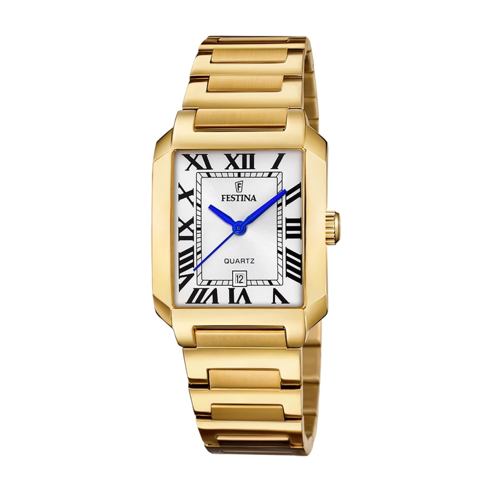 Festina - Elegante Silberne Quadratische Damenuhr - Accessories - Damen - Gelb - One Size - Bild 6