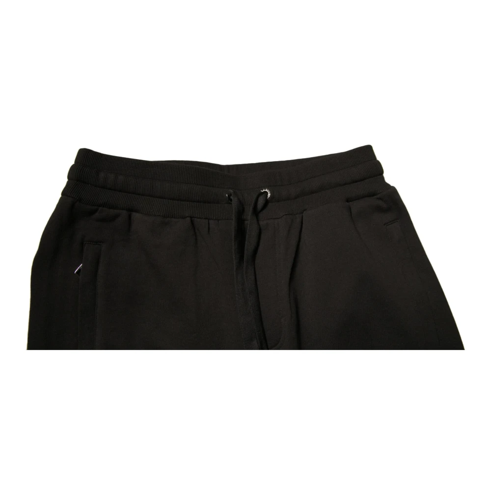 Dolce & Gabbana Logo Detail Katoenen Jogger Broek Black Heren