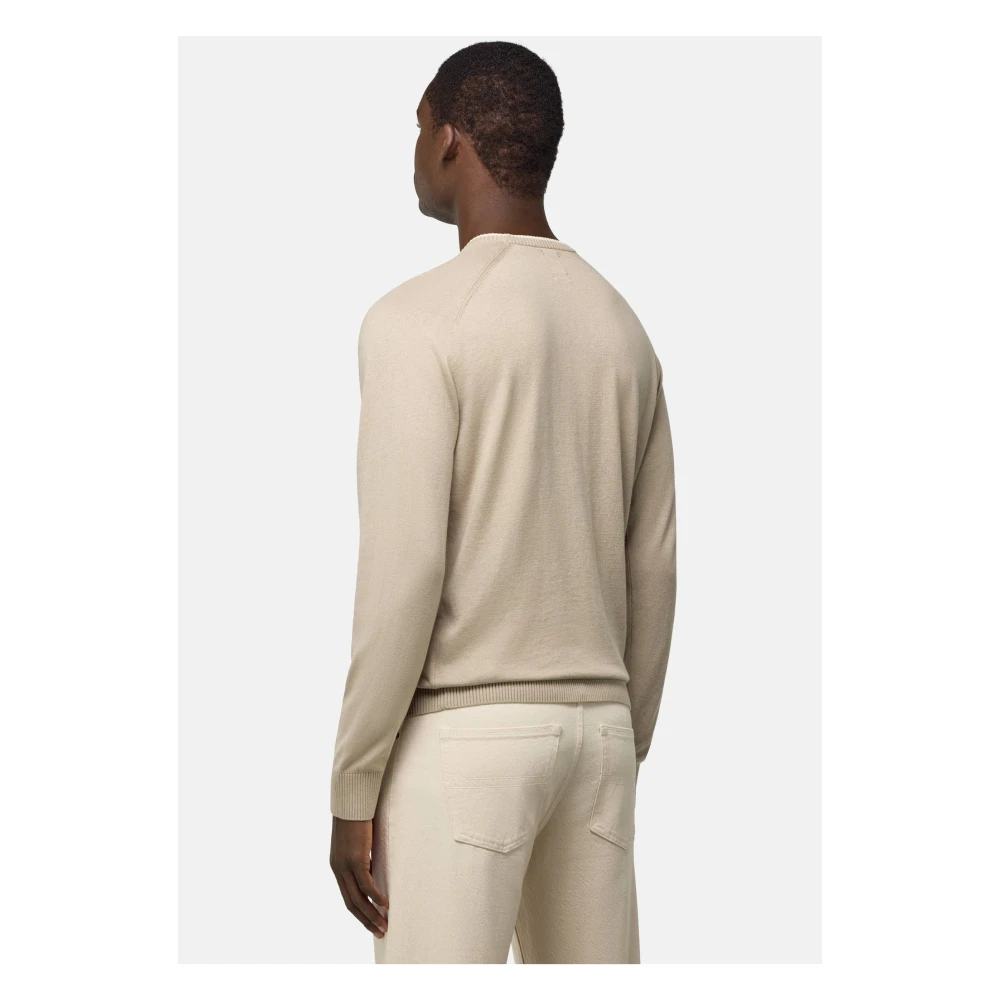 Boggi Milano Crew Neck Jumper Blue Heren