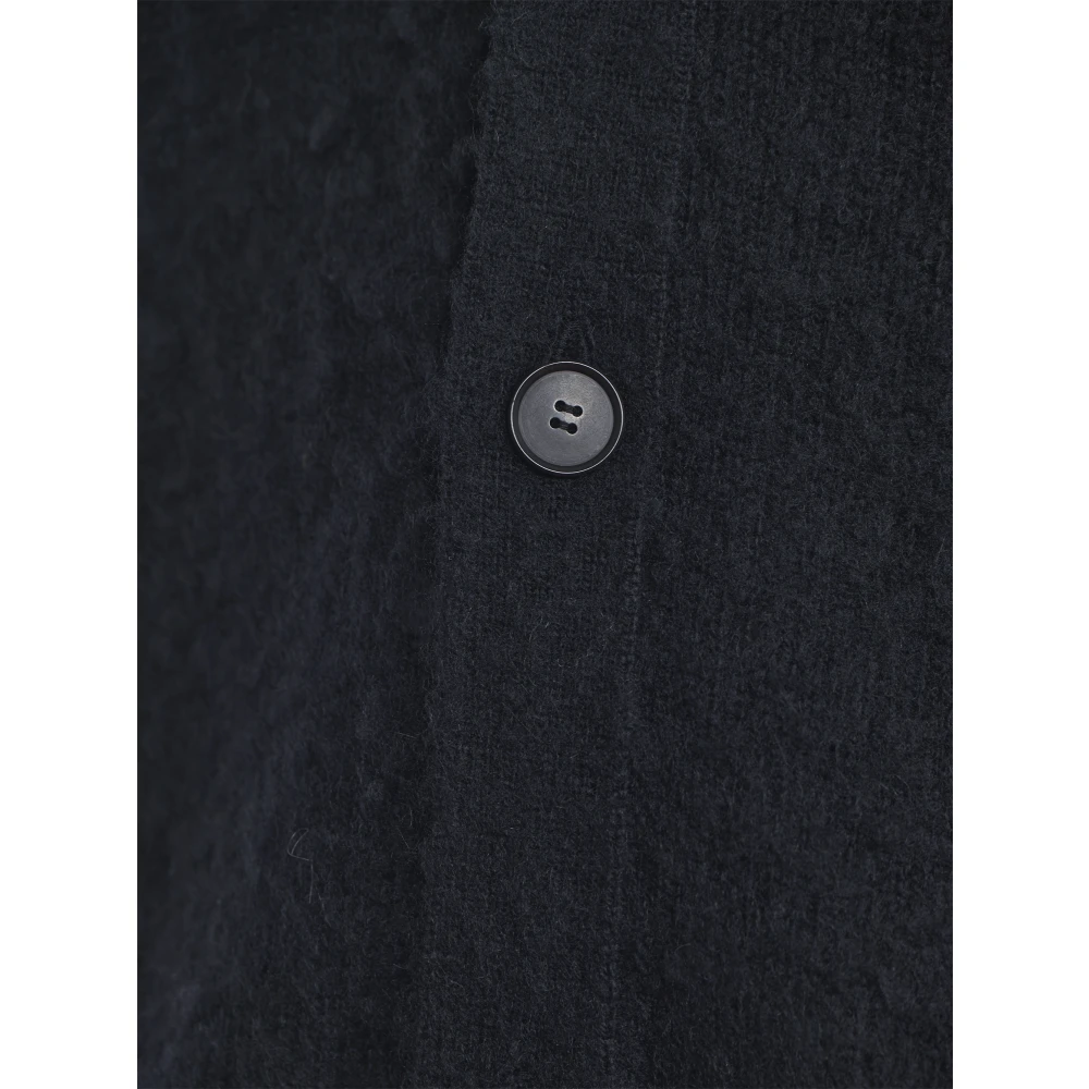 Auralee Geborsteld wol kasjmier zijde gebreid vest Blue Heren