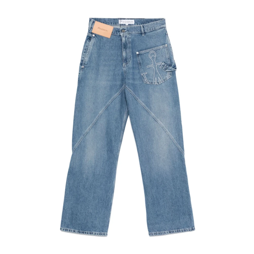 JW Anderson Blauwe Jeans Verhoog Garderobe Ultieme Stijl Blue Heren