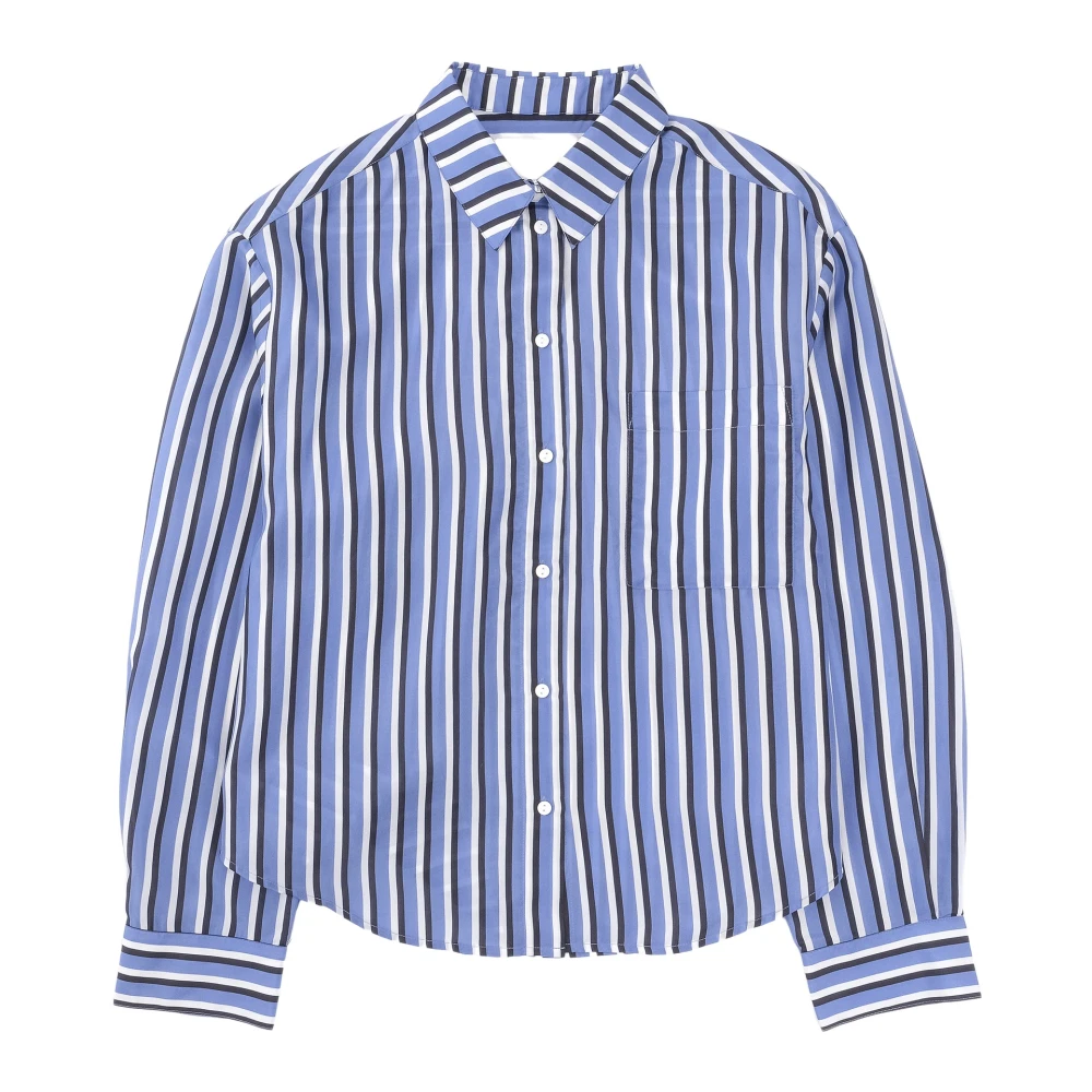 Birgitte Herskind Zijden Oversized Shirt met Zak Blue Dames