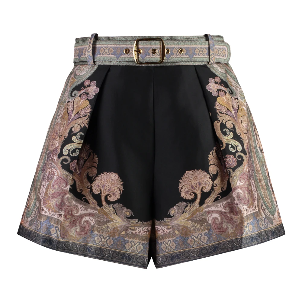 Zimmermann Zijden shorts met illustratieprint Multicolor Dames