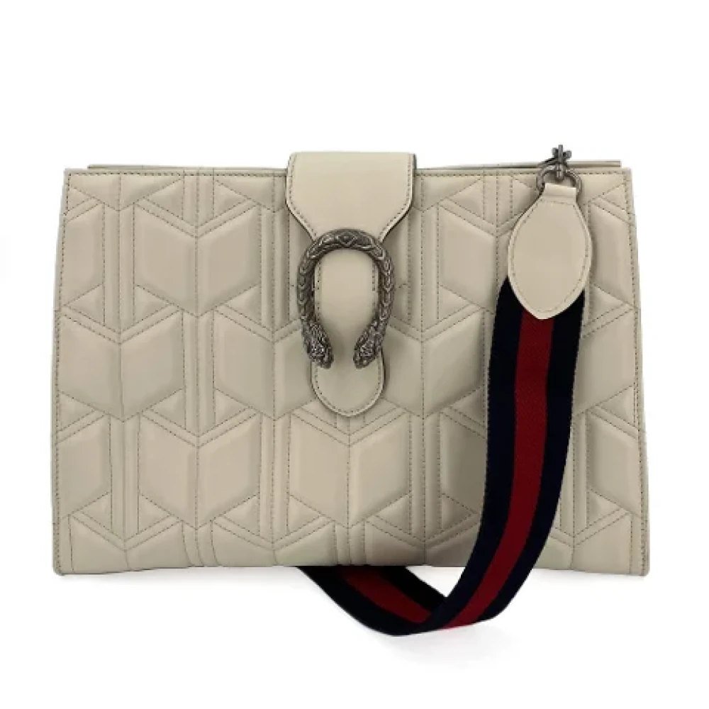 Gucci Vintage Pre-owned Leather gucci-bags Beige Dames