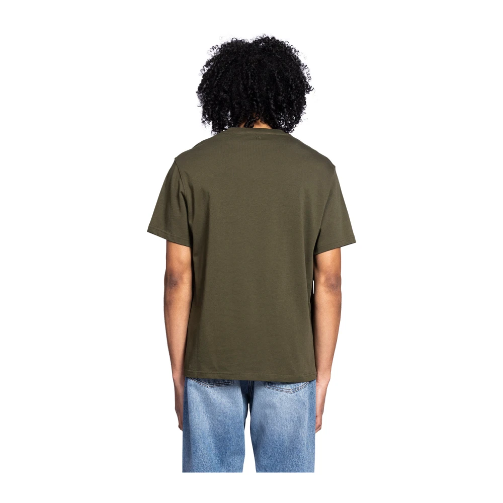 Ami Paris Geëmbosseerd Klassiek T-shirt in Loden Green Heren
