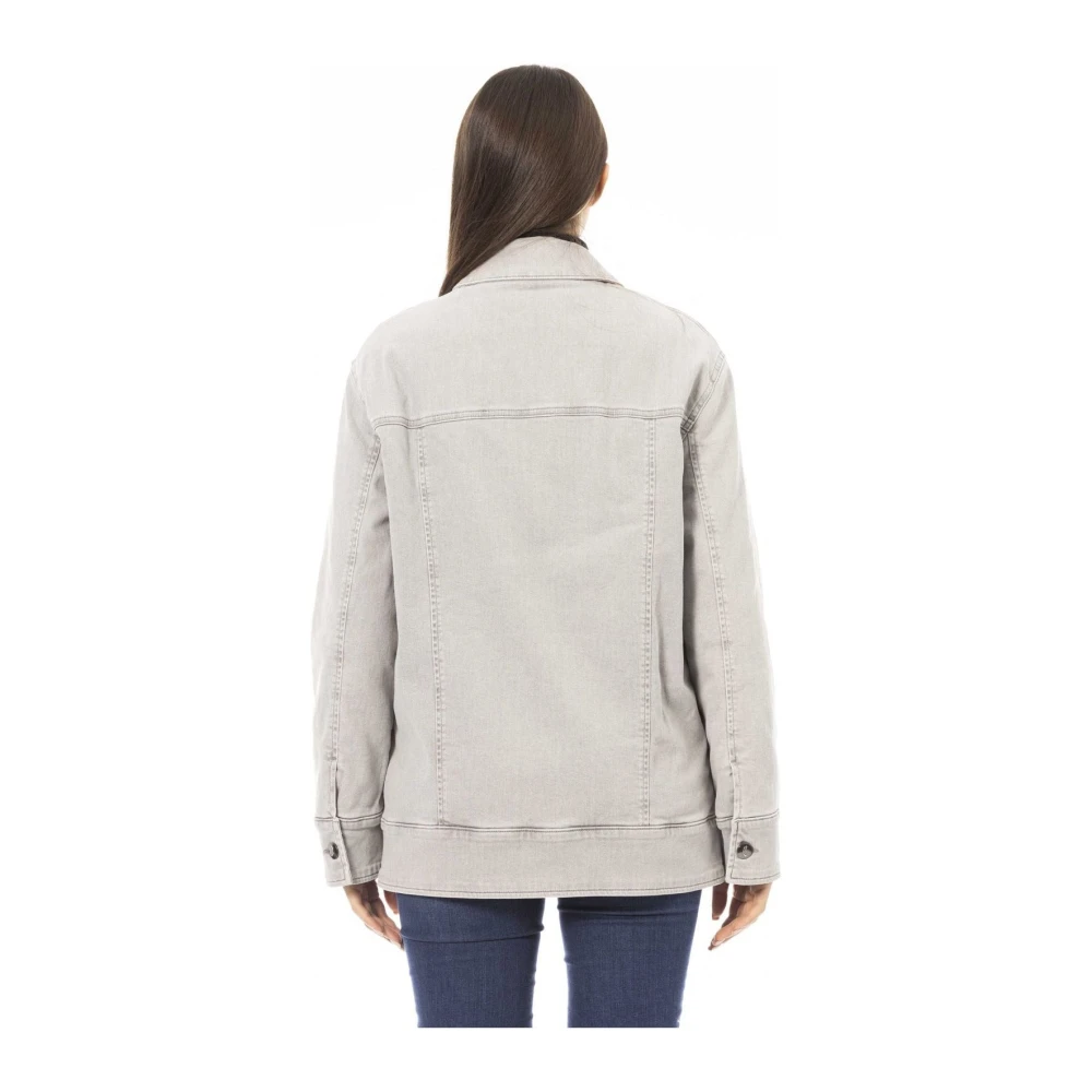 Jacob Cohën Denim Jack Knoopsluiting 4 Zakken Gray Dames