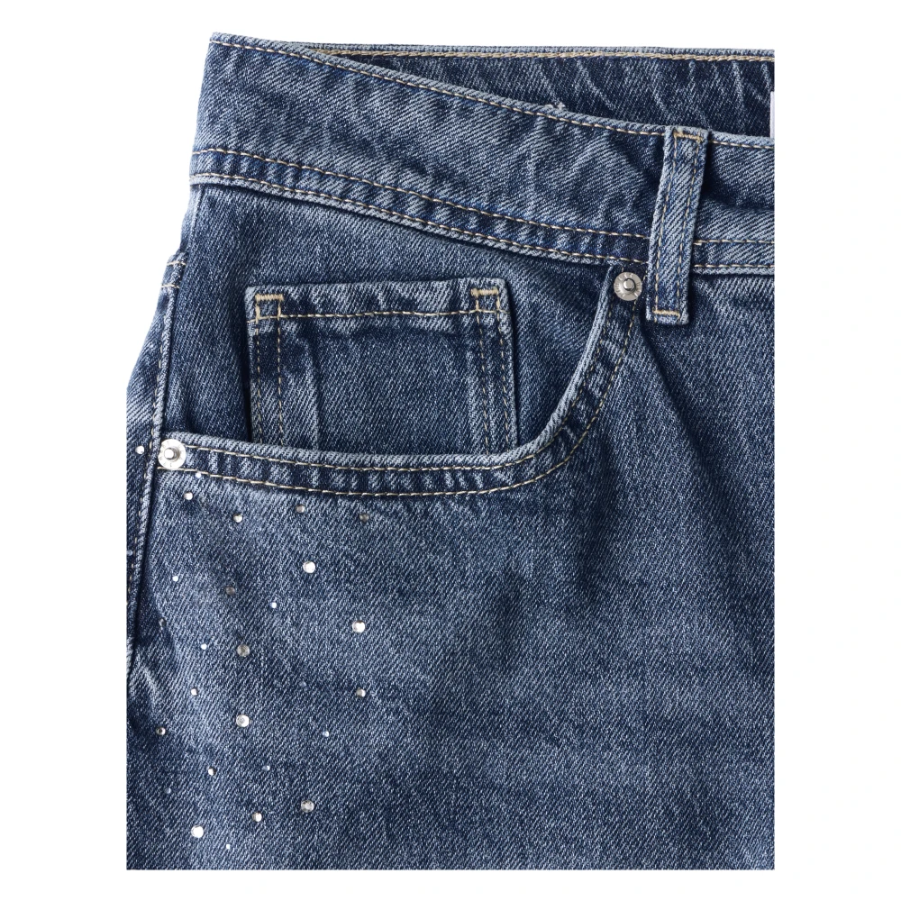 Street One Glitter Wide Leg Jeans Blue Dames
