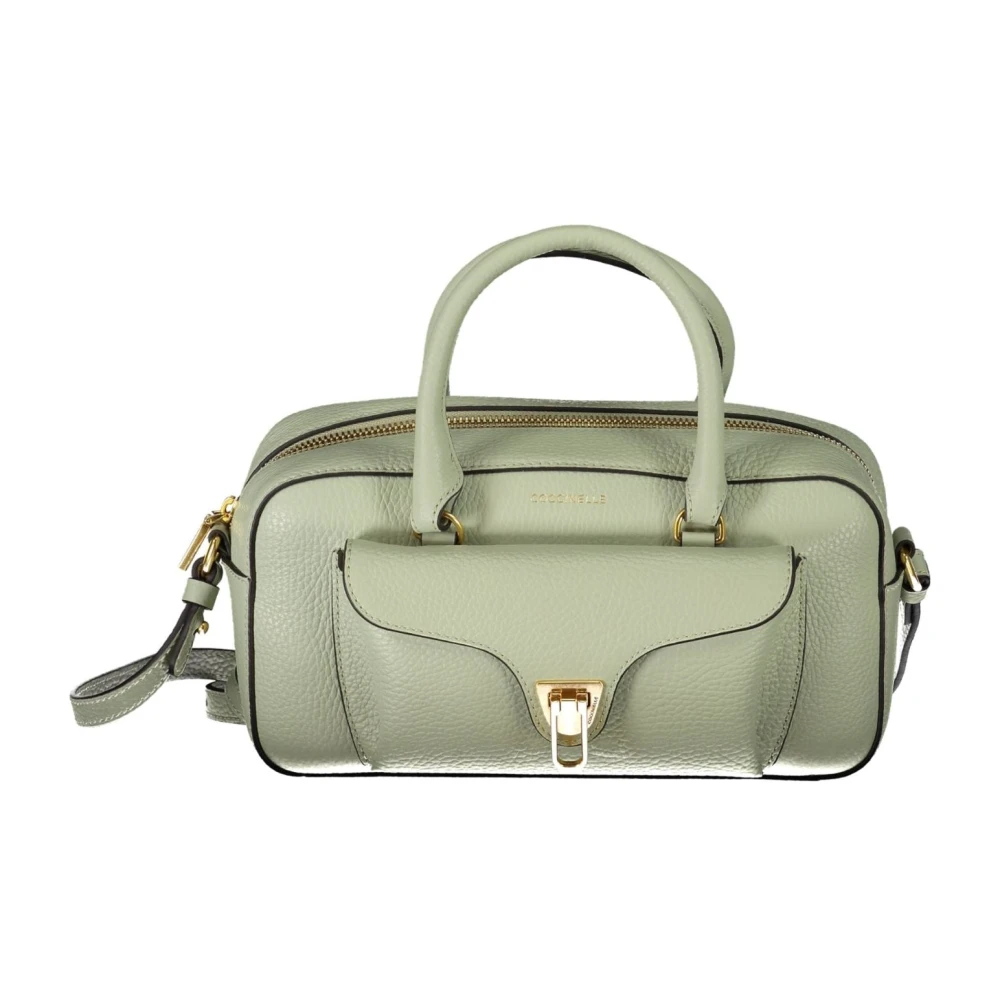 Coccinelle Groene Leren Handtas met Handvatten en Verstelbare Schouderriem Green Dames