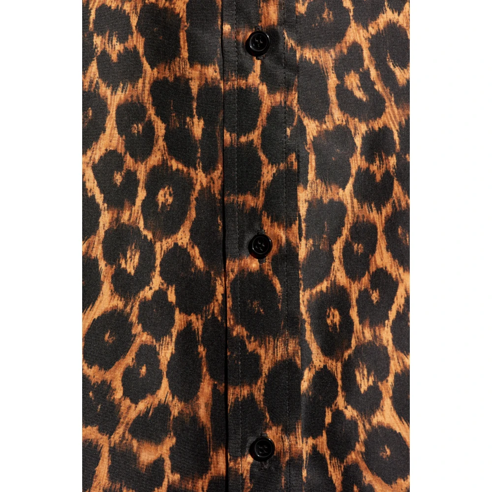 Saint Laurent Shirt met dierenmotief Brown Heren