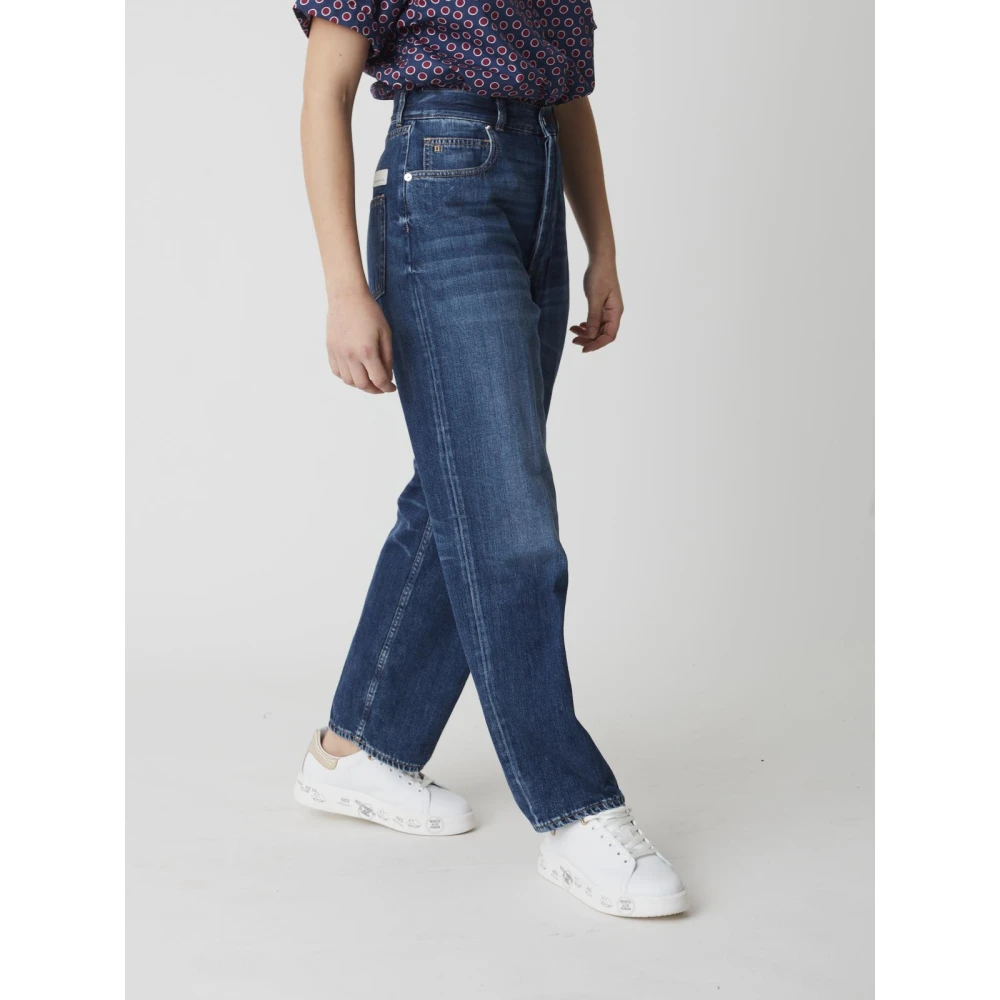 Nine In The Morning Hoge Taille Straight Leg Jeans Blue Dames
