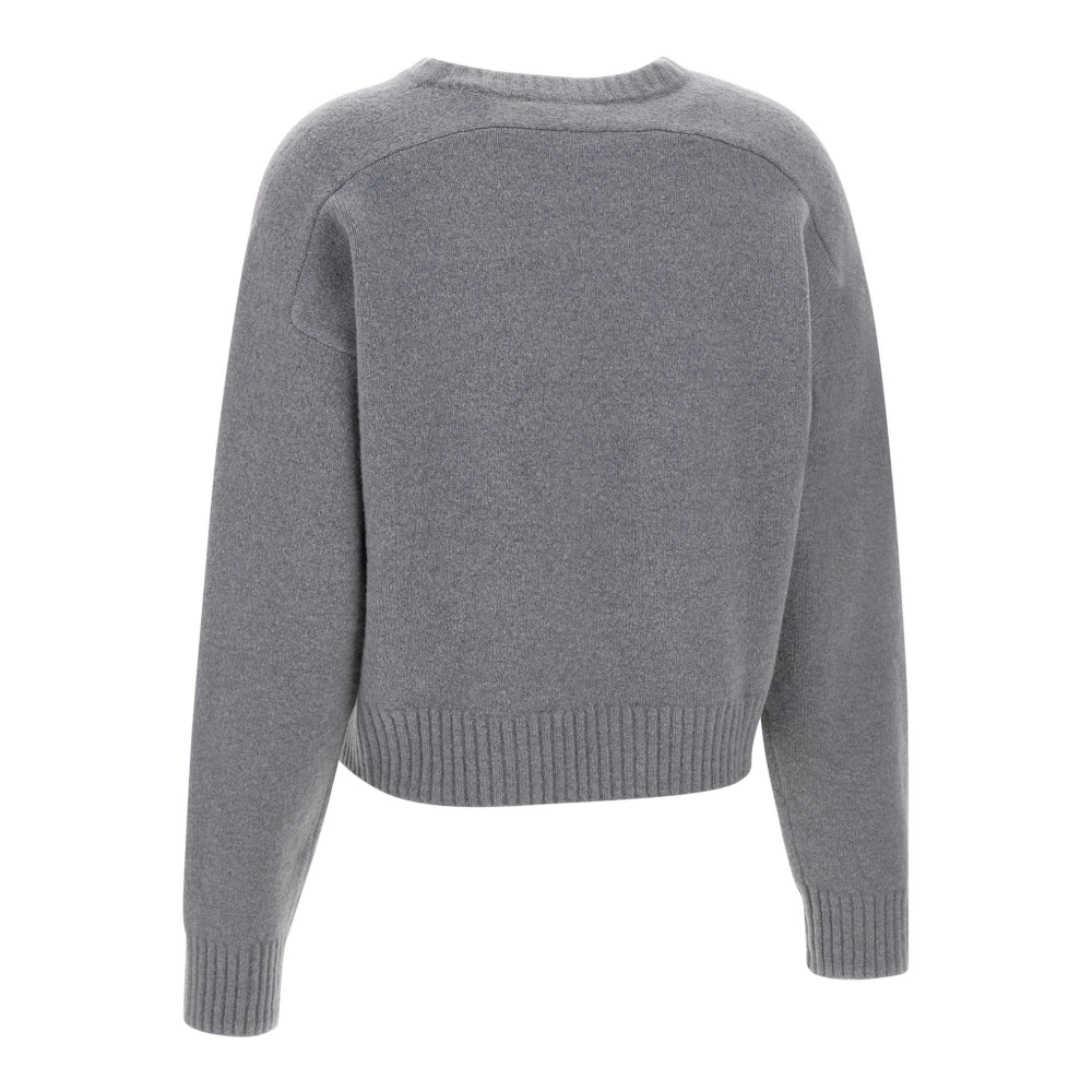 Kangra Wollen Trui Grijs Raglan Ronde Hals Gray Dames