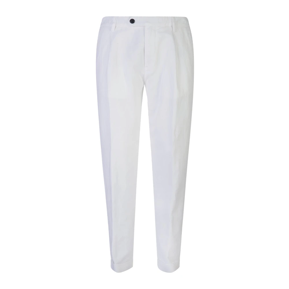 Eleventy Mannelijk Wit Broeken Heren, W33, Katoen, Pantalone Pences Elasticato