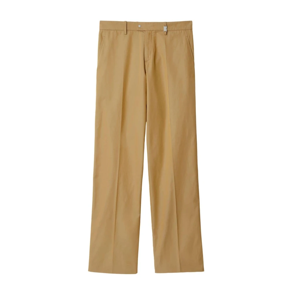 Burberry Men's Beige Straight Trousers, S, Cotton Trousers
