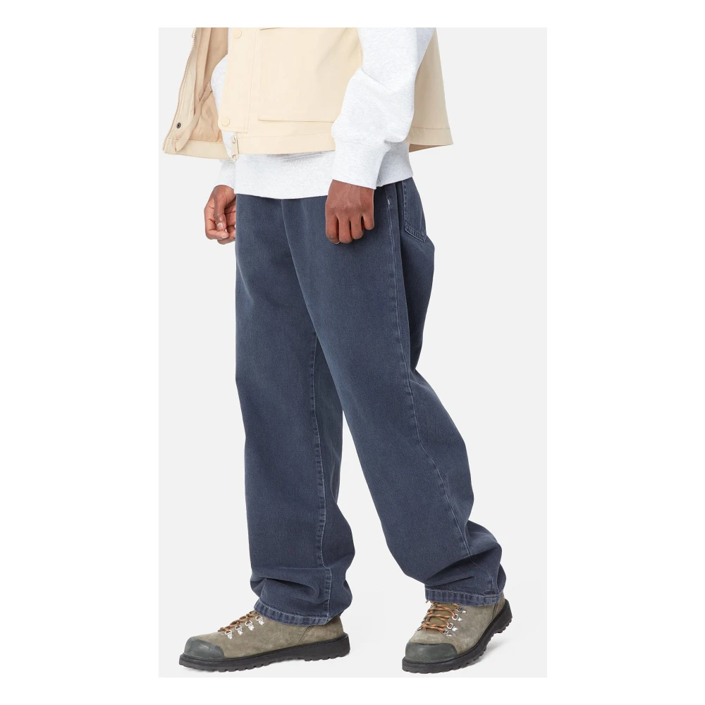 Carhartt WIP Denim Landon Pant met Abrasieve Wassing Blue Heren