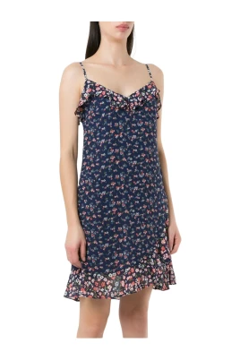 624 Abito Corto Bretelle Stmp Fiori