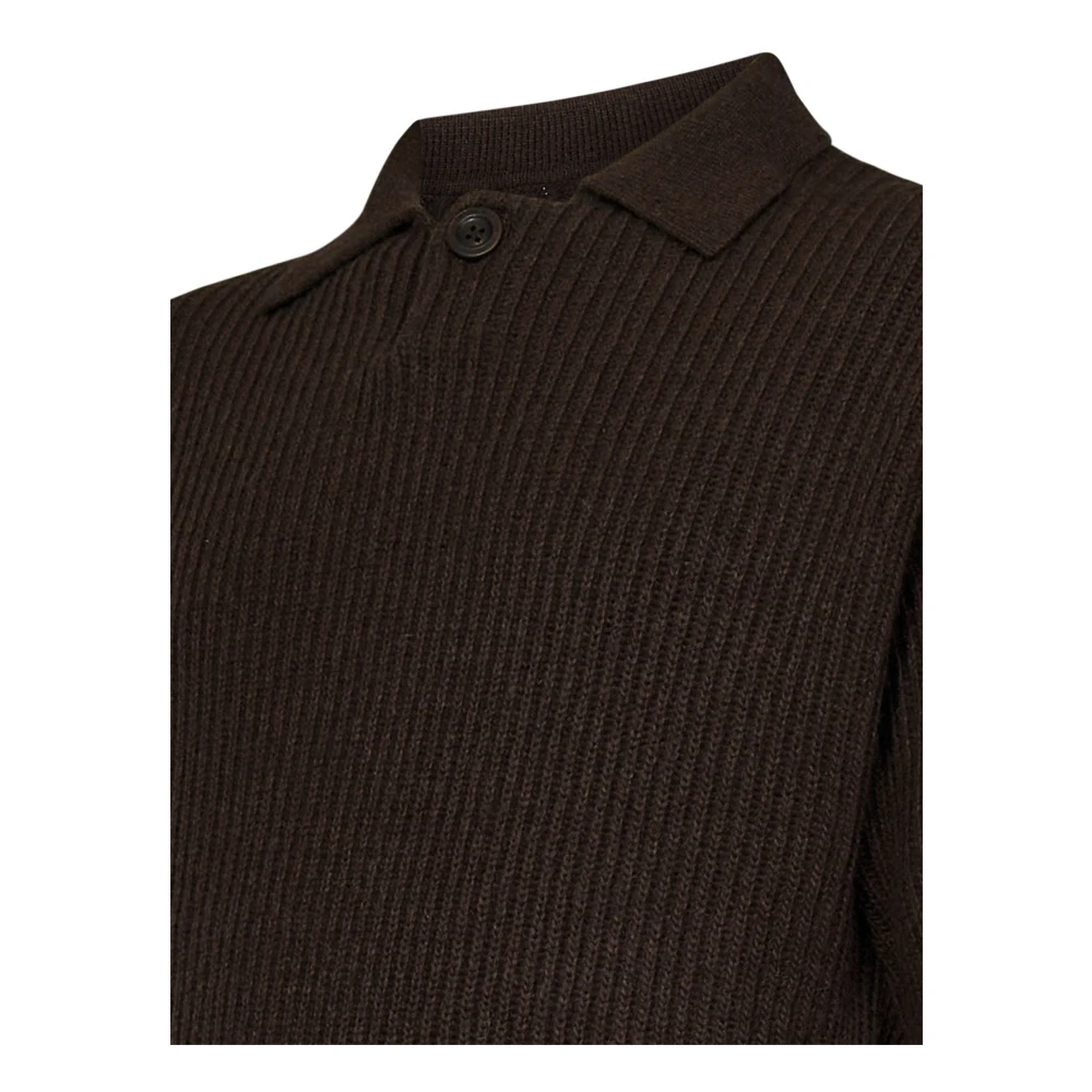 Emporio Armani Bruine Fisherman's Rib Stitch Sweater Brown Heren