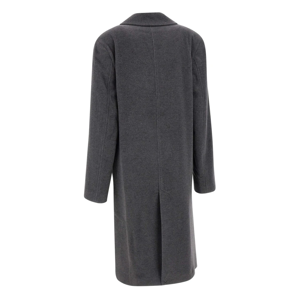 Remain Birger Christensen Grijze wollen jas met pieklapel Gray Dames