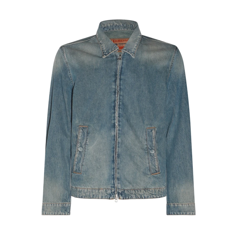 Diesel Blauwe Denim Jack met Ritssluiting Blue Heren