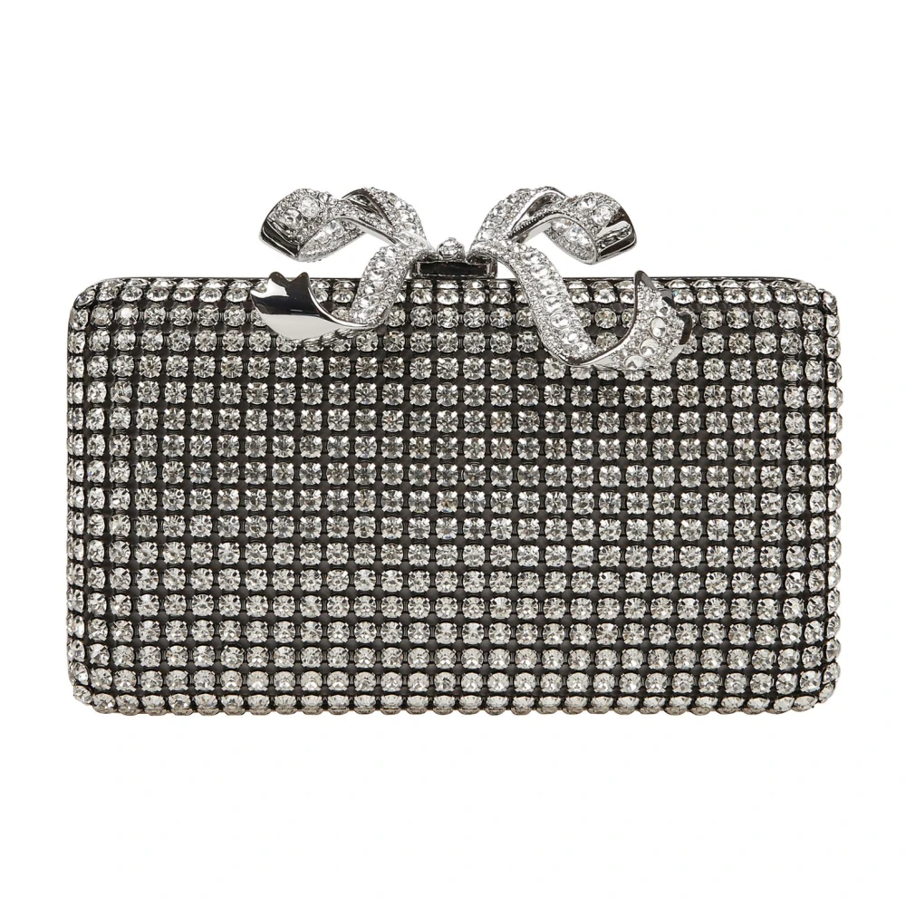 Self Portrait Kristallen Box Clutch Tas Gray Dames