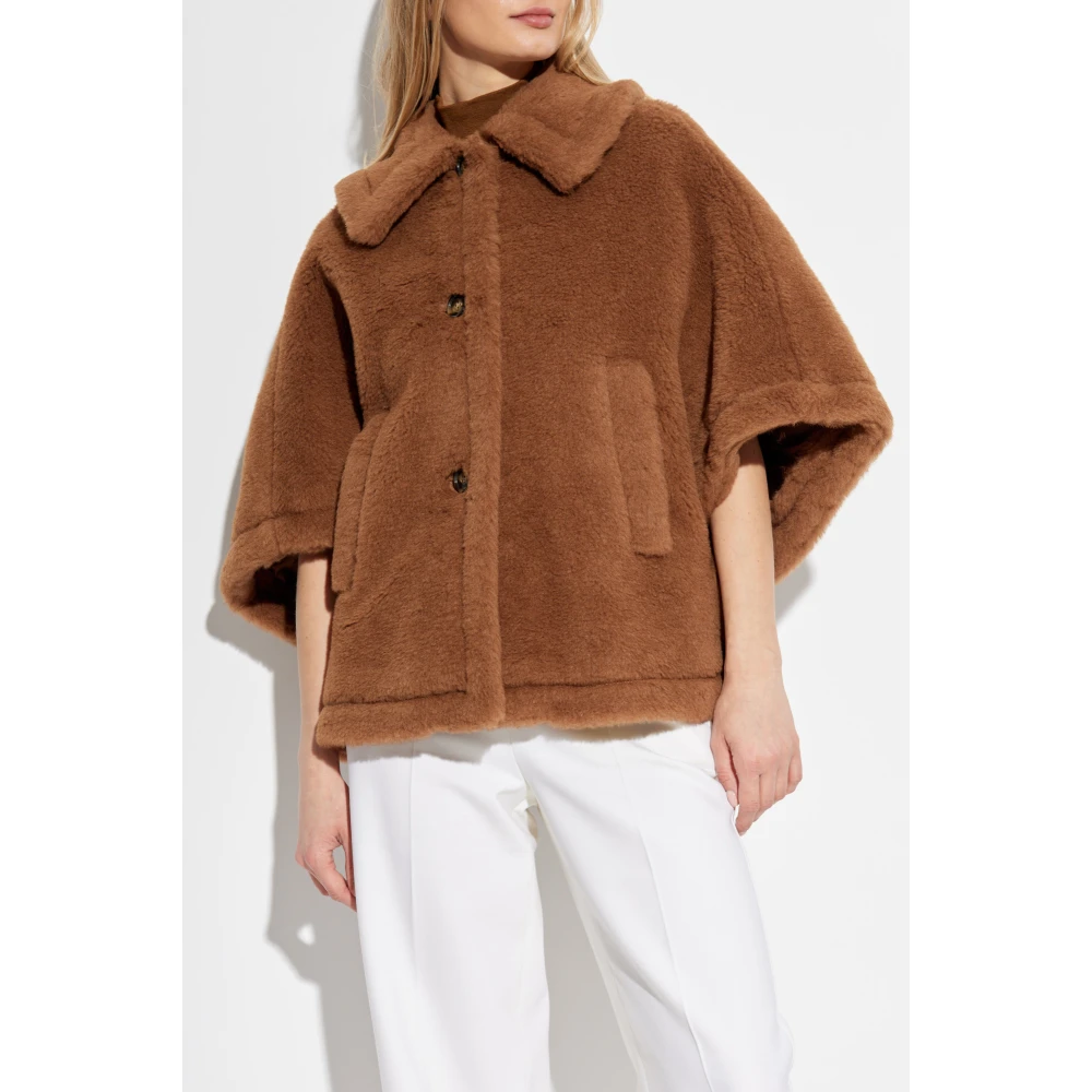 Max Mara Bont poncho Tenebre Brown Dames