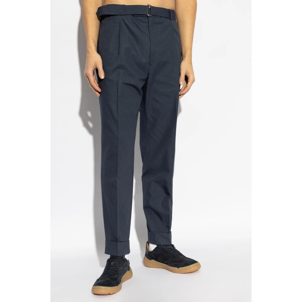 Officine Générale Katoenen plooi broek Blue Heren