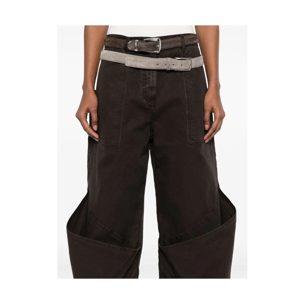 The Attico Koffiebruine Jeans met Zakken Brown Dames