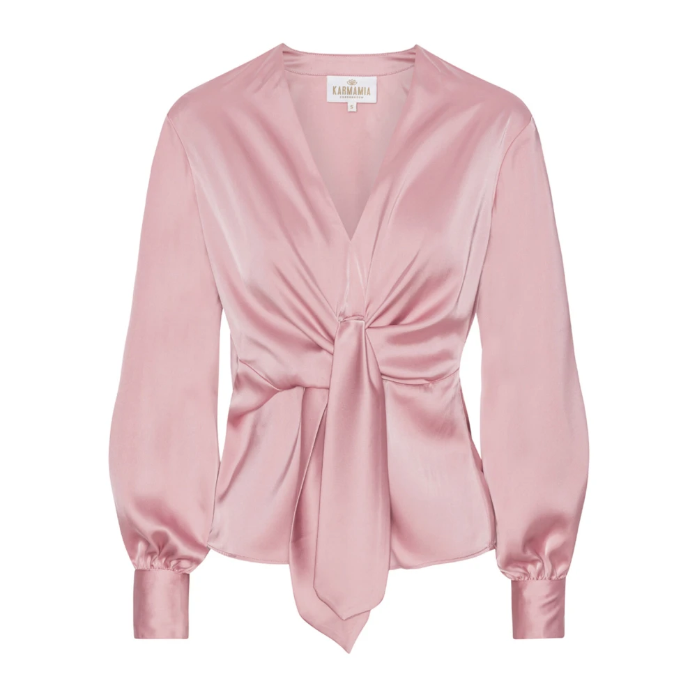 Karmamia Vrouw Roze Overhemden Dames, L, Polyester, Blouse Met Knoopdetail