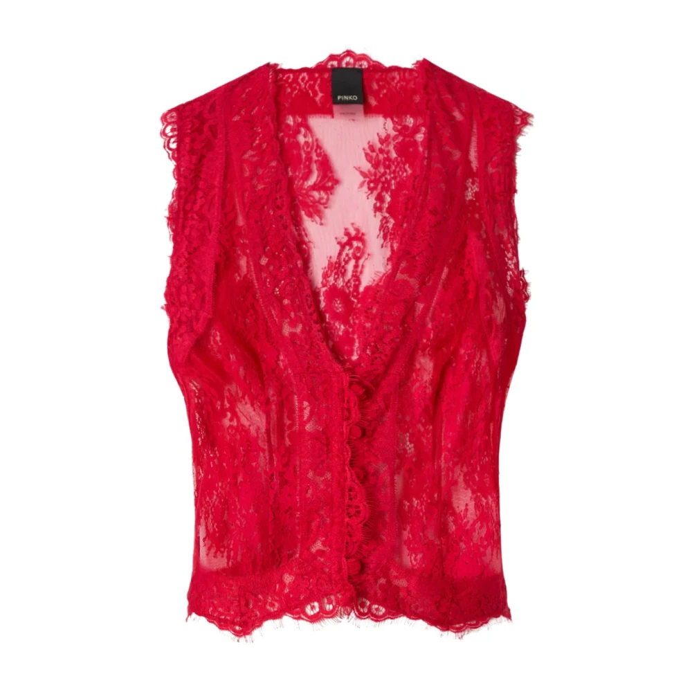 Pinko Women's Red Grazioso Gilet - Blouses - M - Blouses & Shirts