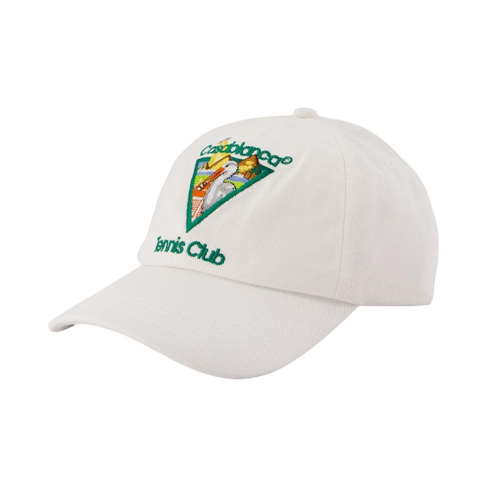 Casablanca , Hats & Caps, Unisex, White, One Size, Pyramid Abduction Tennis Cap
