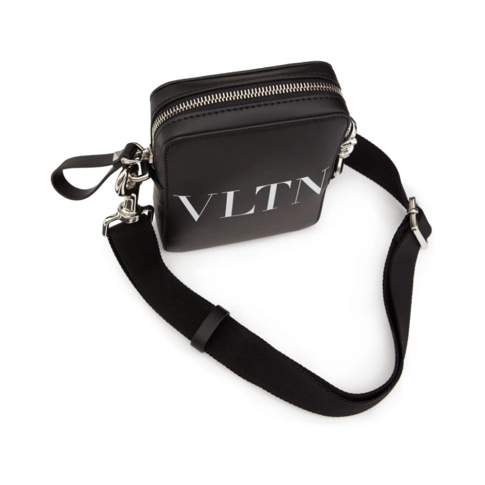 Valentino Garavani Kleine Vltn Zwarte Leren Messenger Tas Black Heren