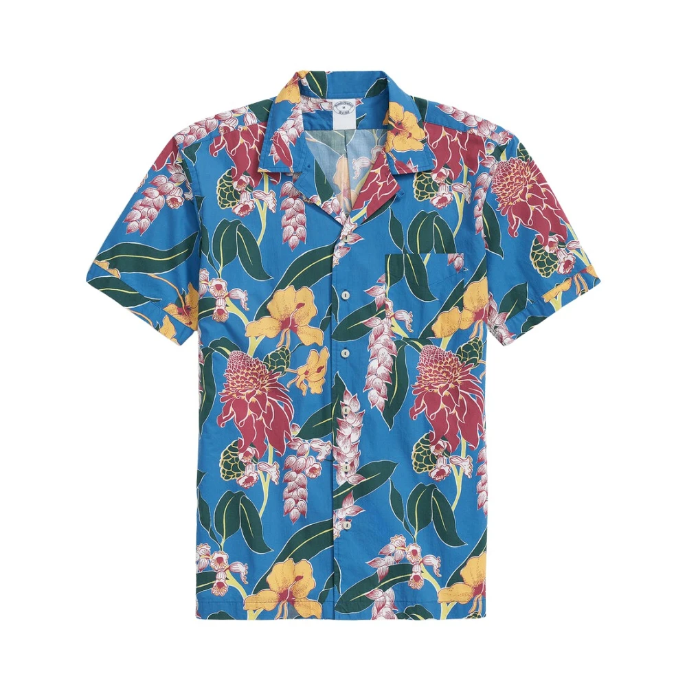 Brooks Brothers Blauw Bloemig Overhemd van Poplin Katoen Blue Heren