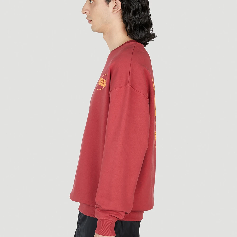 Boiler Room Logo Print Sweatershirt Red Heren