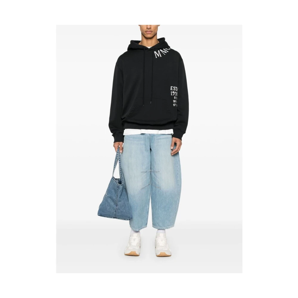MM6 Maison Margiela Zwarte hoodie met trekkoord Black Heren