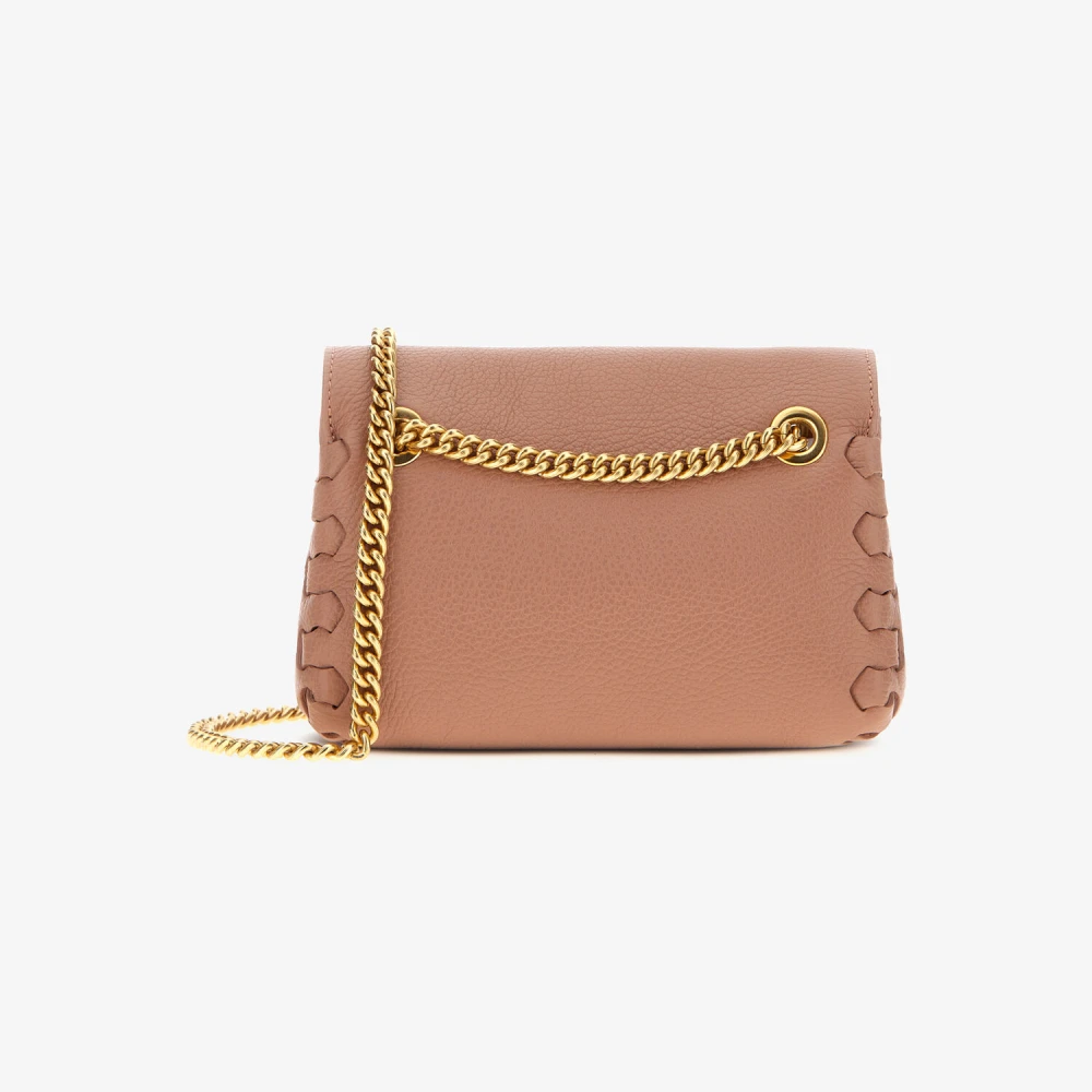 Roberto Cavalli Schoudertas van slangenleer met ketting Brown Dames