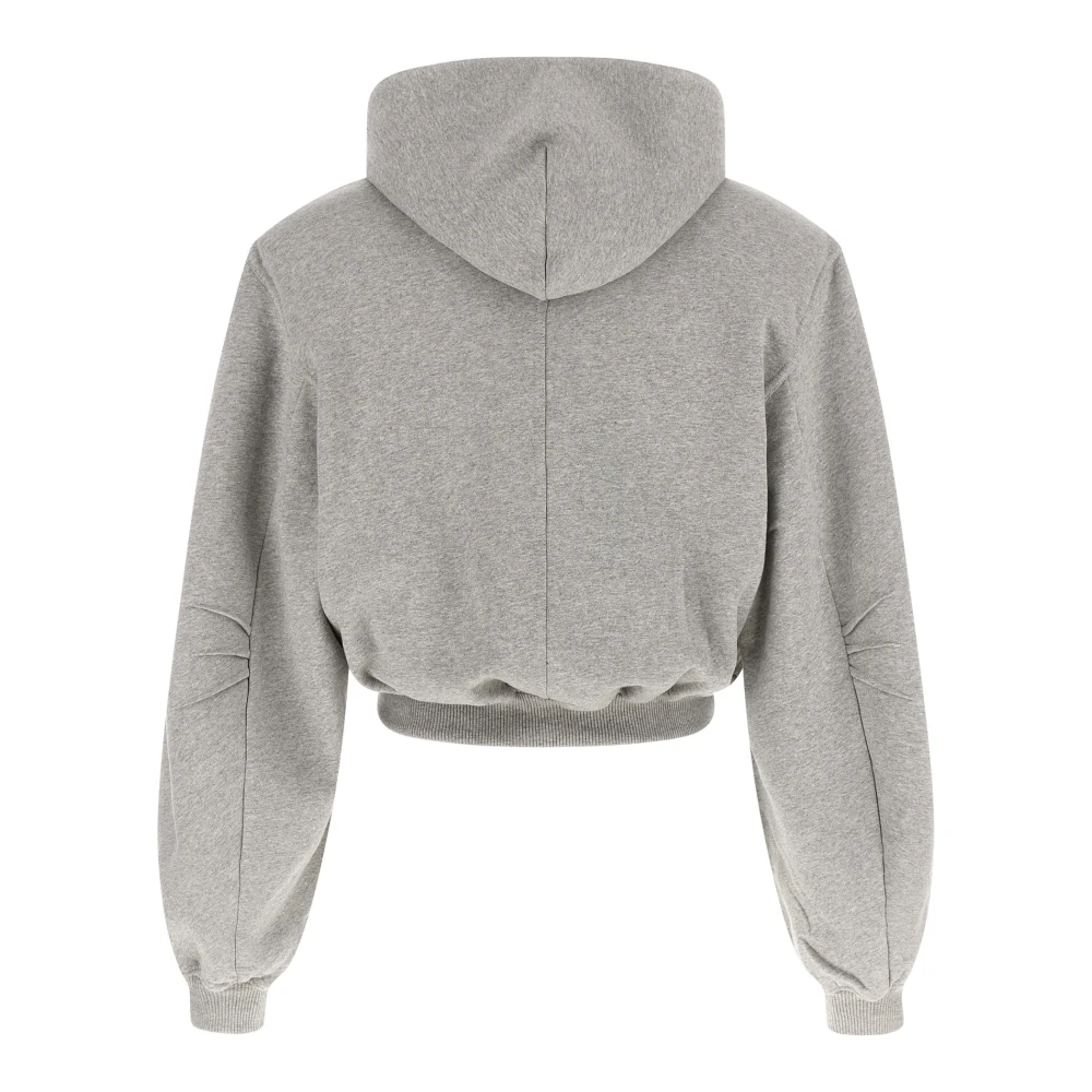 The Attico Zip-Throughs, Female, 2XS, Crop Zip-Through Sweatshirt Gray