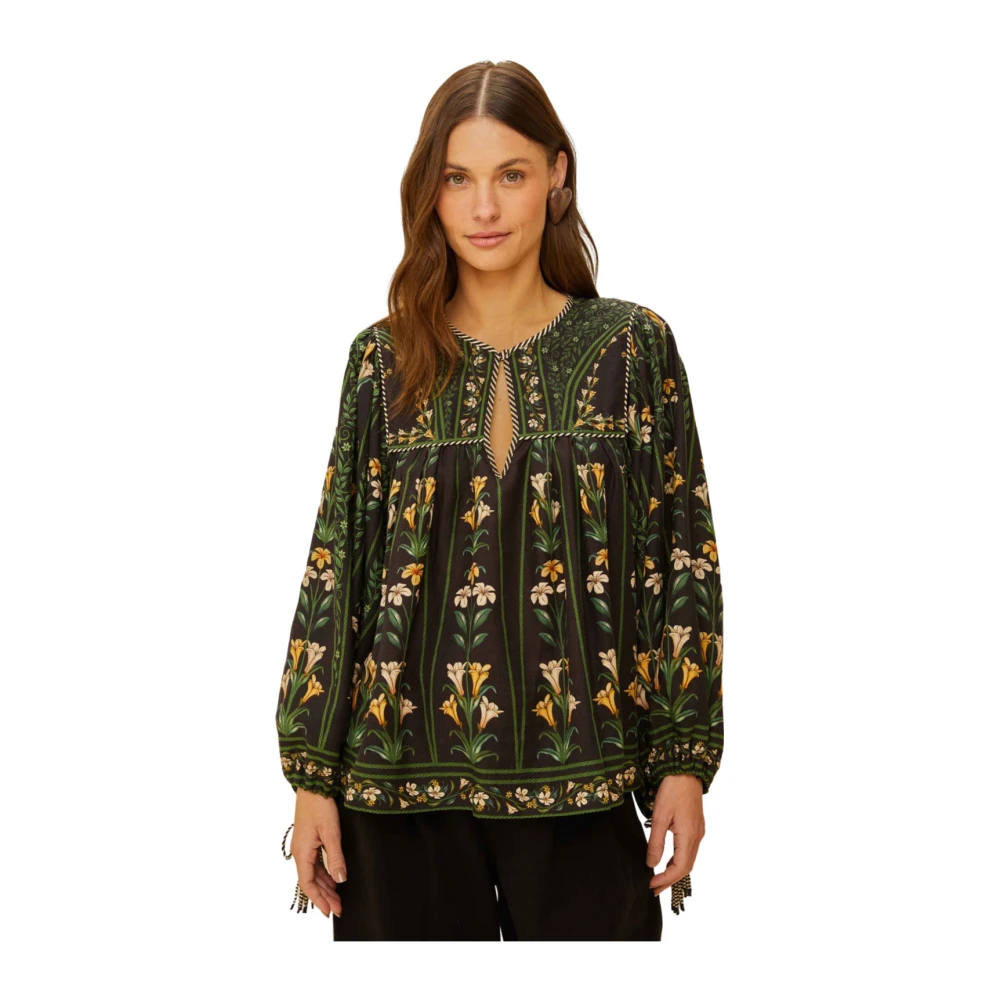 Farm Rio Bloemenblouse met kwastdetails Multicolor Dames