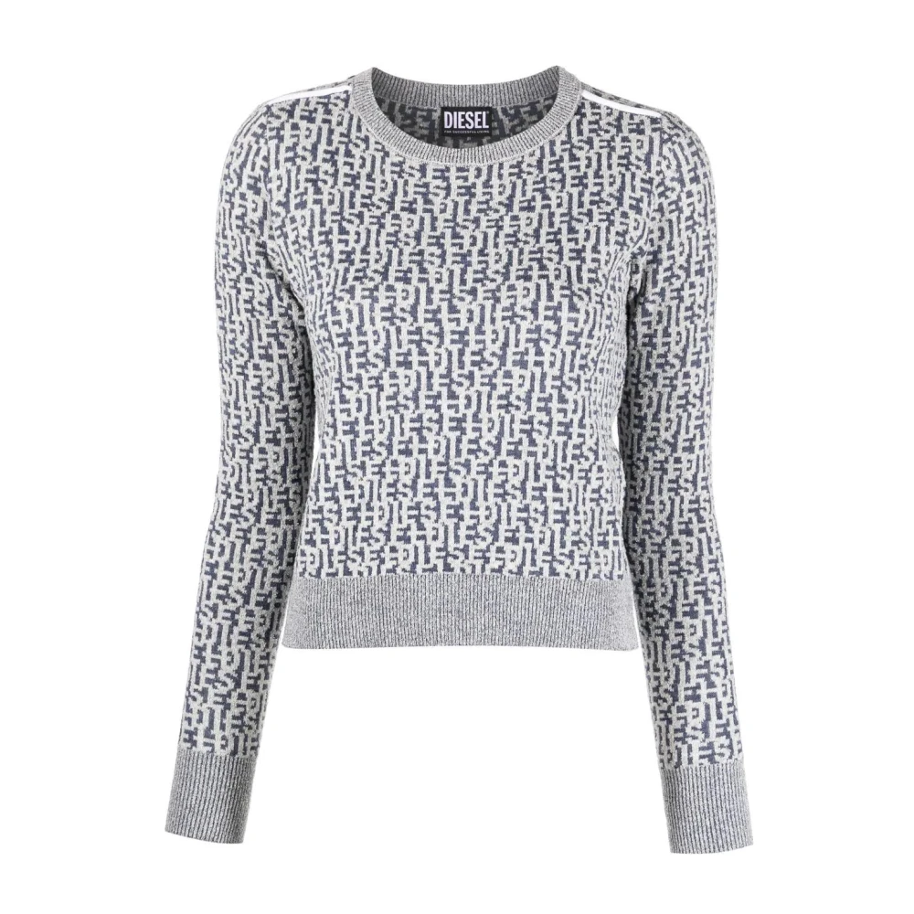Diesel Blauwe Casual Gebreide Trui Blue Dames