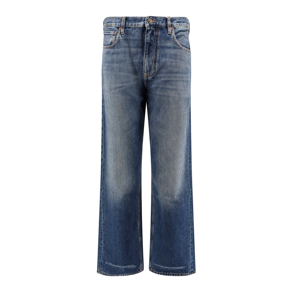 Valentino Wijde Pijp Jeans met Ritssluiting Blue Heren