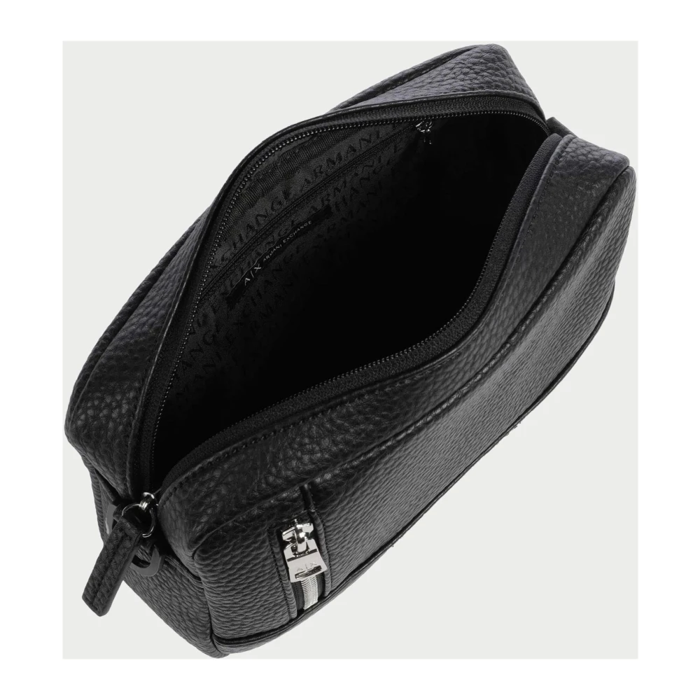 Armani Exchange Zwarte Schoudertas met Voorvak met Rits Black Heren