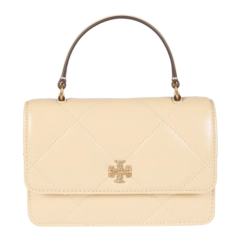 TORY BURCH Patent Mini Tote Tas Beige Dames