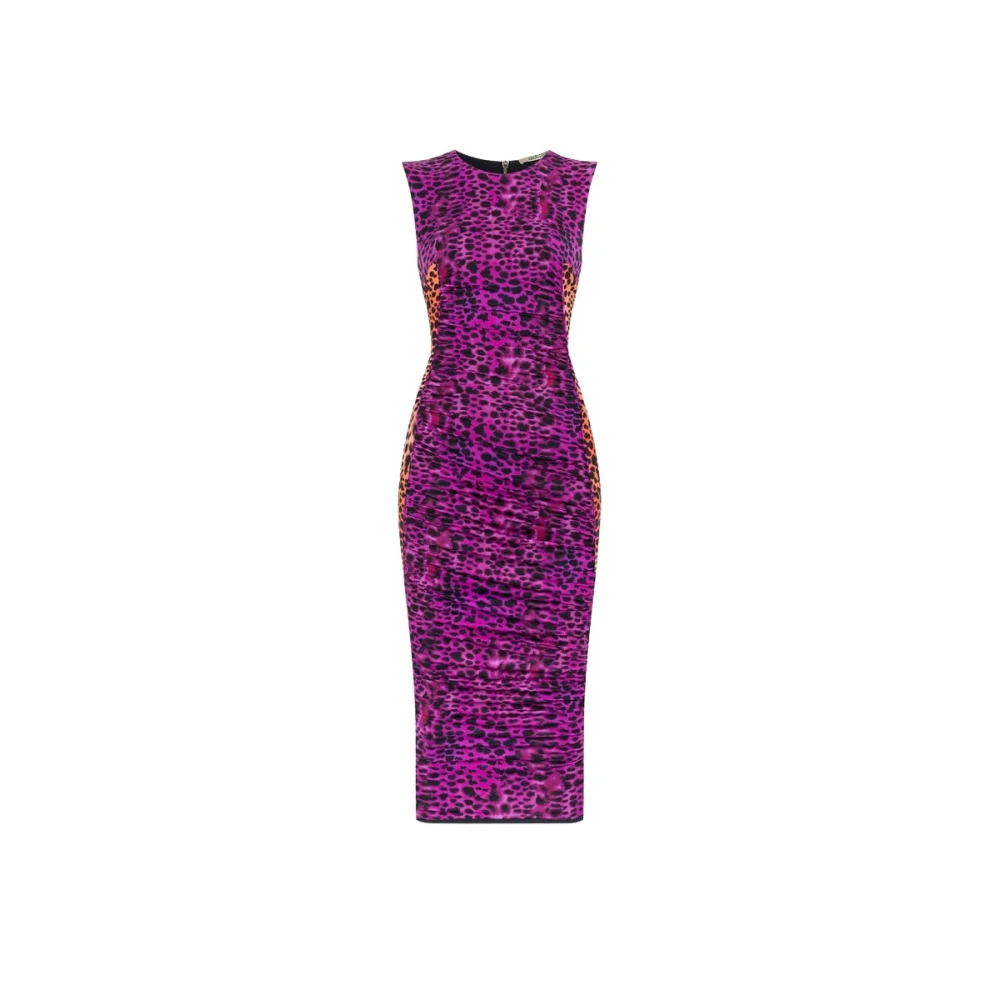 Roberto Cavalli Luipaardprint Bodycon Jurk Purple Dames